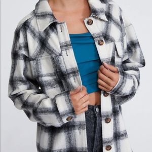 LA Hearts Plaid Shacket